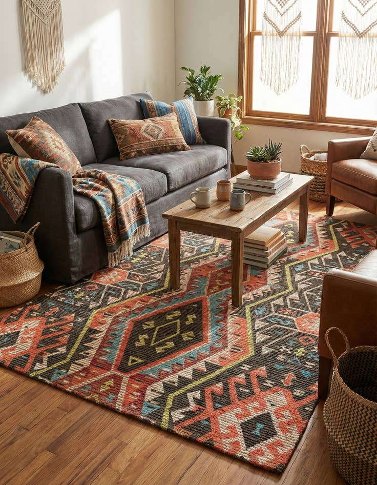 Detail image of 5' 1 x 8' Chenille Jute Rug