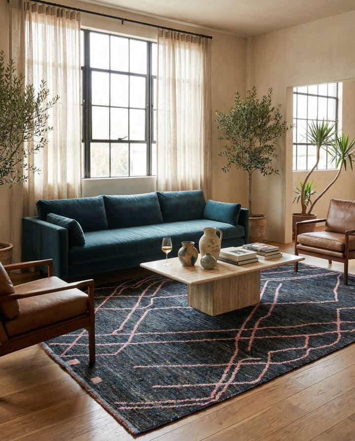 5' 8 x 9' Hand Knotted Moroccan Wool Rug