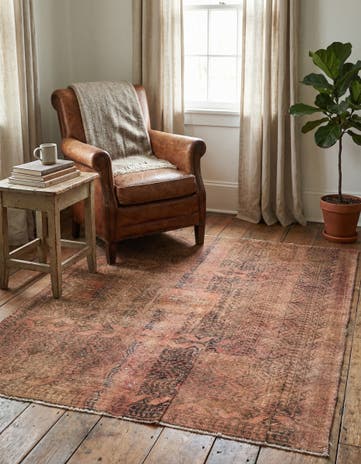 3' 3 x 3' 8 Hand Knotted Ultra Vintage Persian Wool Square Rug