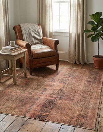 3' 3 x 3' 8 Hand Knotted Ultra Vintage Persian Wool Square Rug