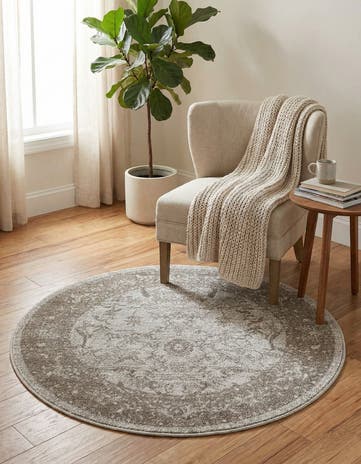 Light Gray Miranda Round Rug