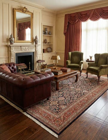 7' 3 x 10' 8 Hand Knotted Sarough Oriental Wool Rug