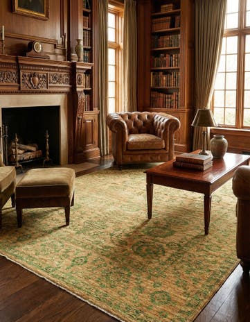 6' 8 x 8' 3 Hand Knotted Peshawar Ziegler Rug