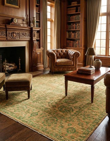 6' 8 x 8' 3 Hand Knotted Peshawar Ziegler Rug
