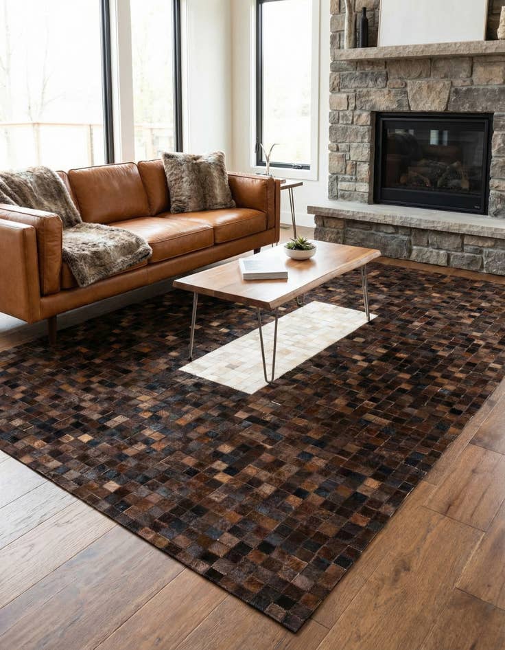 Detail image of 5' x 7' 10 Cowhide Stocks Rug