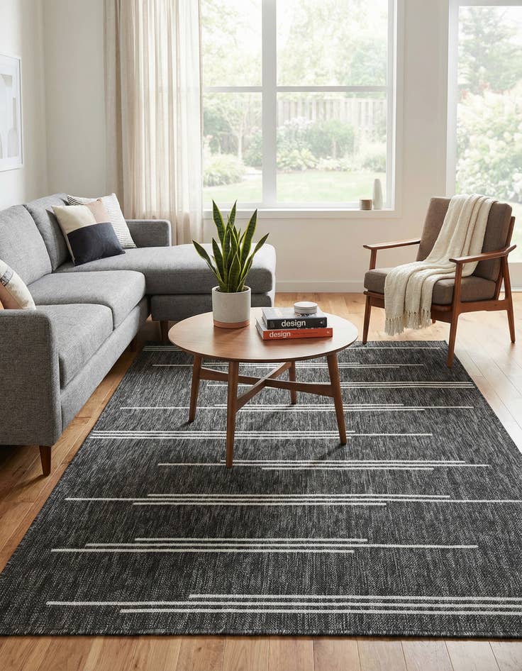 Detail image of 4' x 6'  Washable Modern Indoor / Outdoor Rug