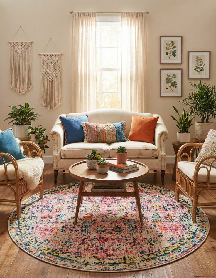 Detail image of 4' x 4'  Washable Alta Round Rug