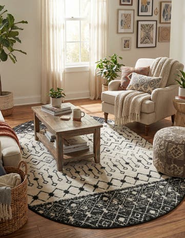 5' 3 x 8' Moroccan Trellis Oval Rug