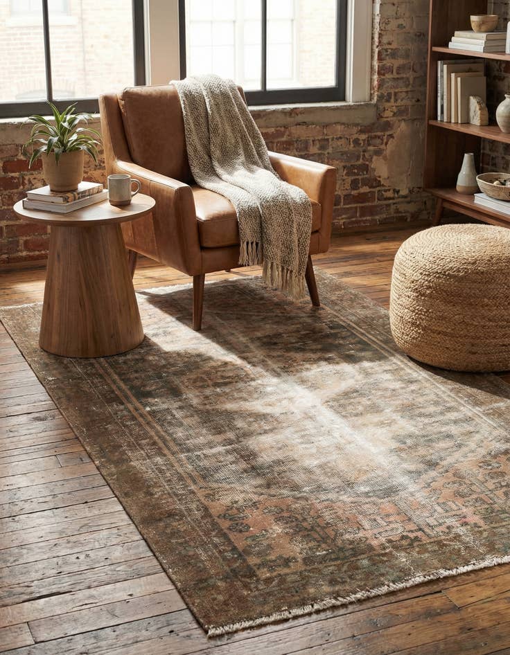 Detail image of  3' 5 x 6' 1  Hand Knotted Ultra Vintage Persian Wool Rug