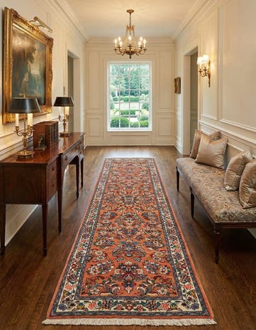 2' 6 x 9' 9 Sarouk Wool Runner Rug