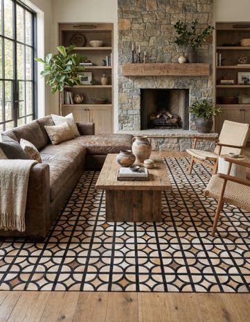 8' 2 x 10' Cowhide Leather Rug