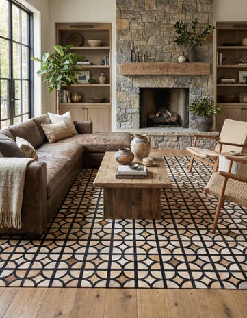 8' 2 x 10' Cowhide Leather Rug