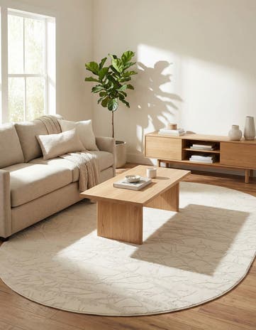 Ivory Finsbury Oval Rug