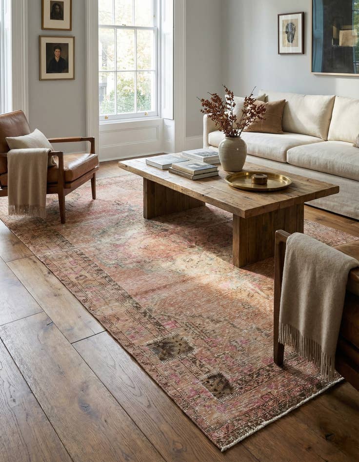 Detail image of  5' 5 x 9' 7  Hand Knotted Ultra Vintage Persian Wool Rug