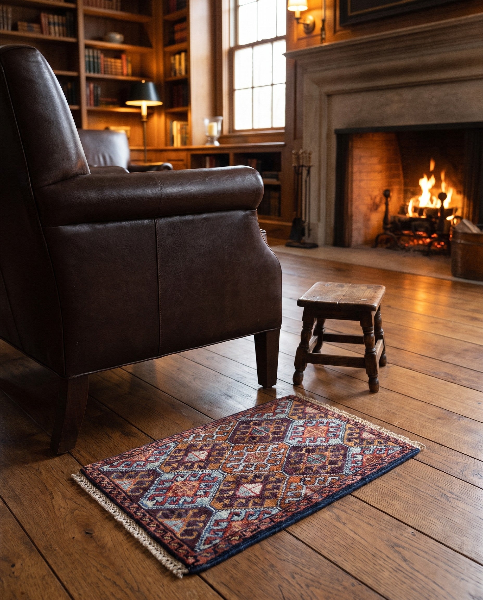 1' 4 x 2' Hand Knotted Ziegler Rug