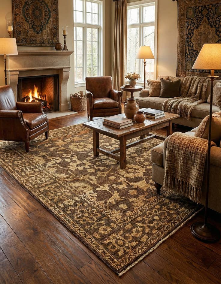 Detail image of  5' x 6' 7  Hand Knotted Peshawar Ziegler Rug