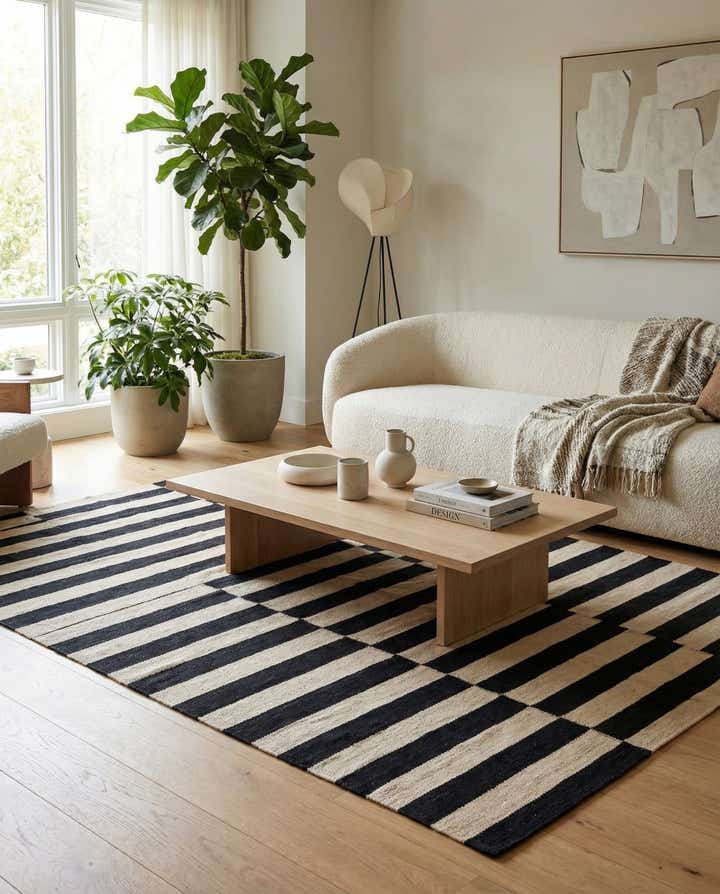 4' 2 x 6' Hand Woven Kilim Modern Wool Rug