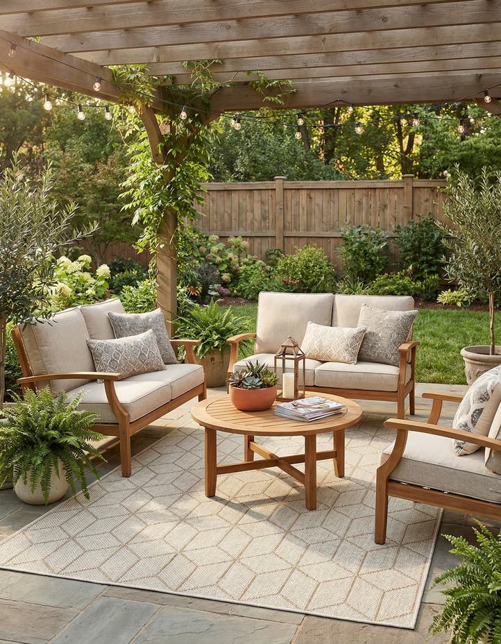 5' 3 x 8' Easy-Clean Lattice Indoor / Outdoo...