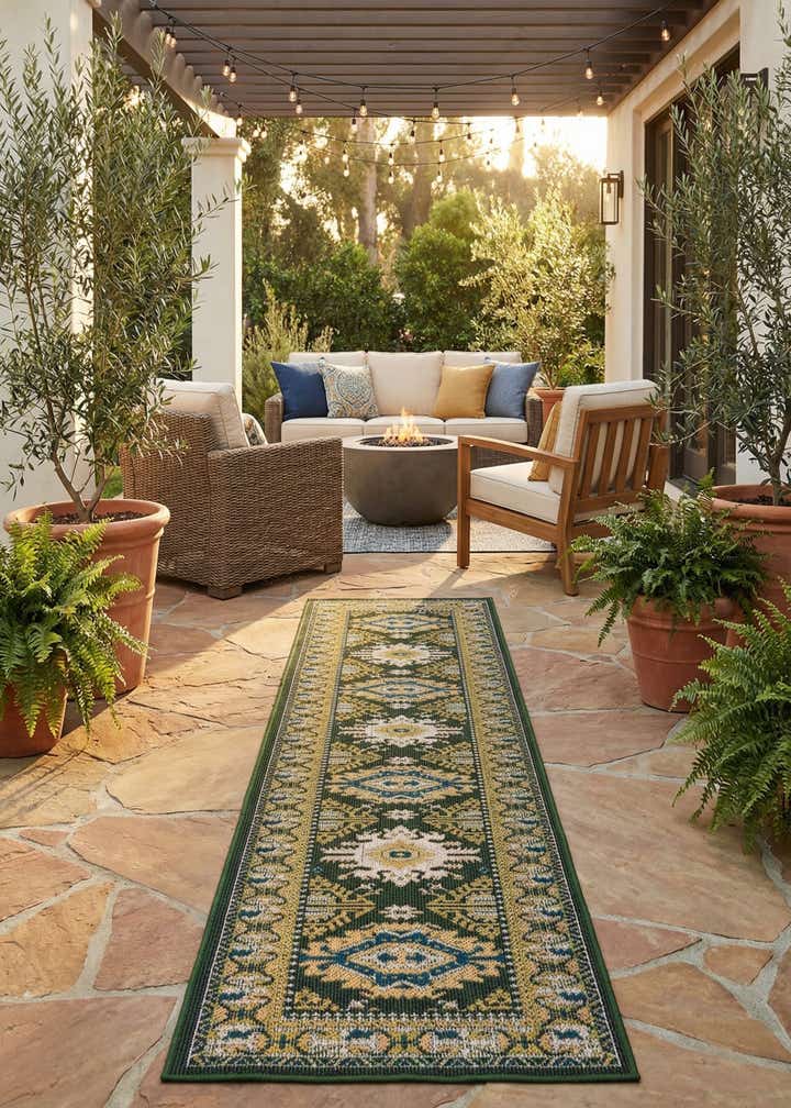 2' 7 x 12' Easy-Clean Baja Indoor / Outdoor Runner Rug