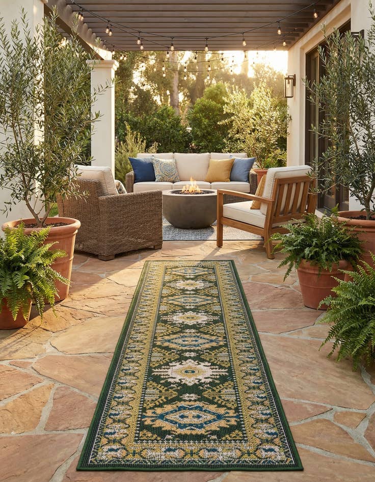 Detail image of 2' 7 x 12'  Washable Baja Indoor / Outdoor Runner Rug