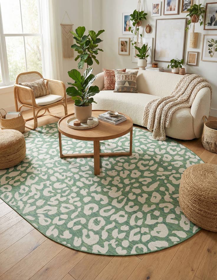 Detail image of  7' 10 x 10'  Washable Safari Indoor / Outdoor Oval Rug