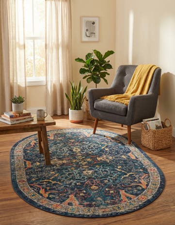 Navy Blue Lola Oval Rug