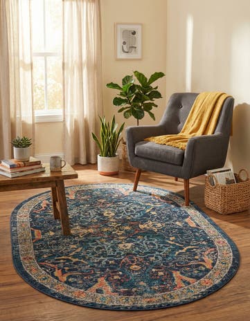 Navy Blue Lola Oval Rug