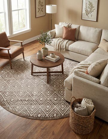 Chocolate Brown Hermitage Round Rug