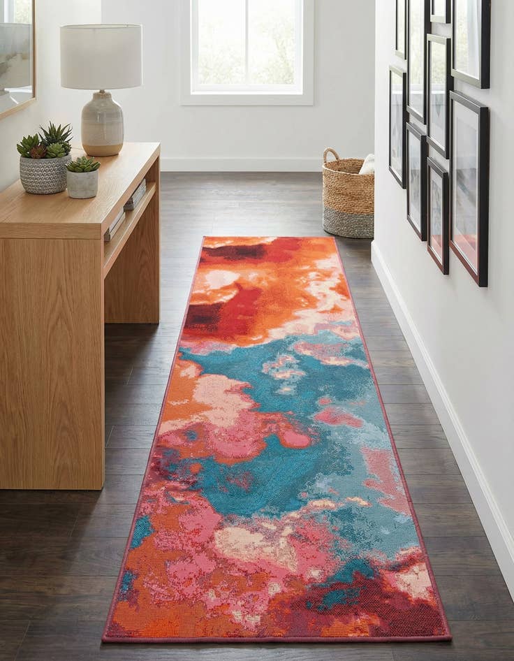 Detail image of  2' x 8'  Washable Modern Indoor / Outdoor Runner Rug