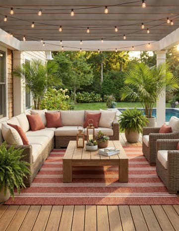 Rust Red Easy-Clean Jill Zarin Anguilla Indoor / Outdoor Square Rug