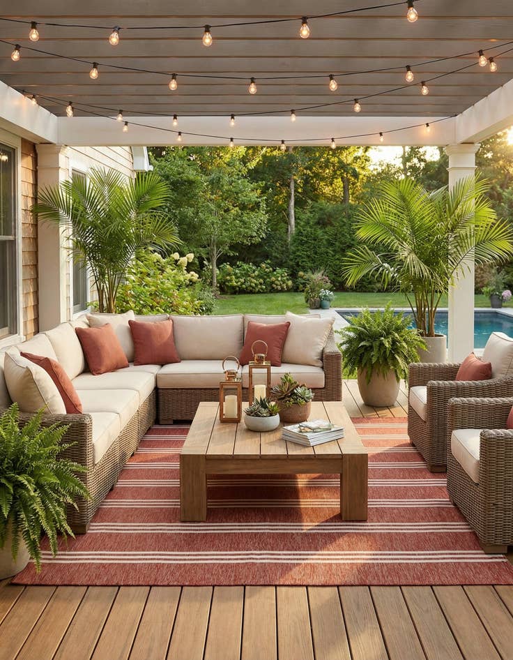 Detail image of 13' x 13' Easy-Clean Jill Zarin Anguilla Indoor / Outdoor Square Rug