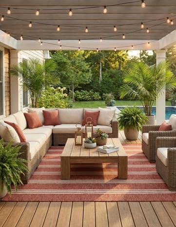 Rust Red Easy-Clean Jill Zarin Anguilla Indoor / Outdoor Square Rug