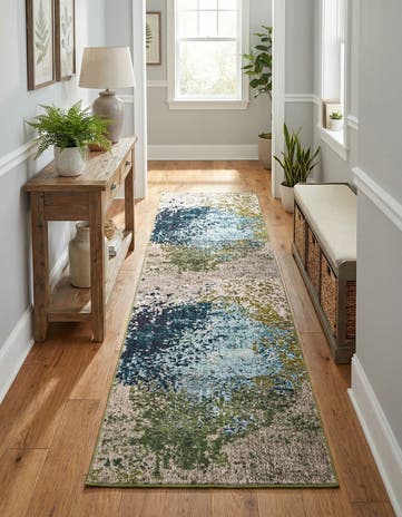 2' 7 x 10' Washable Hyacinth Runner Rug