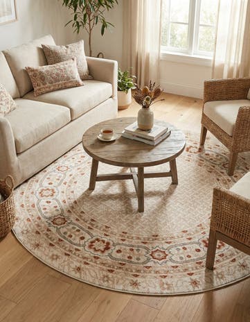 Ivory Charlotte Round Rug