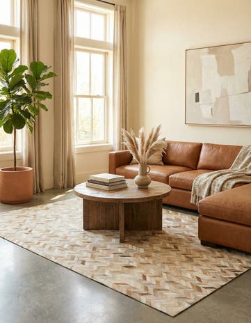 5' 1 x 7' 10 Cowhide Stocks Rug