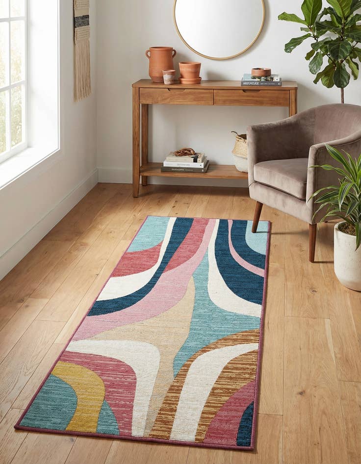 Detail image of 2' x 5' Easy-Clean Modern Indoor / Outdoor Runner Rug