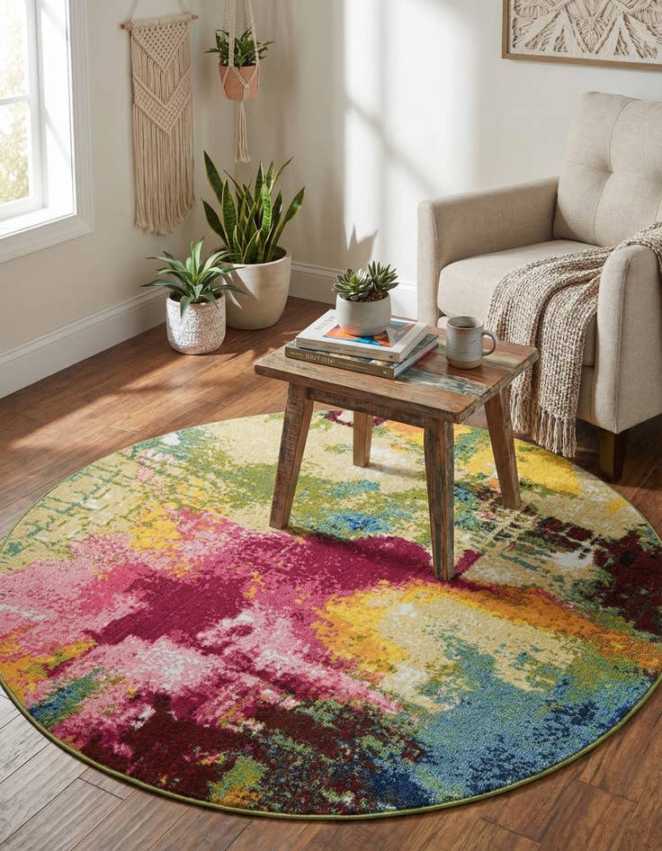 Detail image of  3' 3 x 3' 3  Washable Hyacinth Round Rug