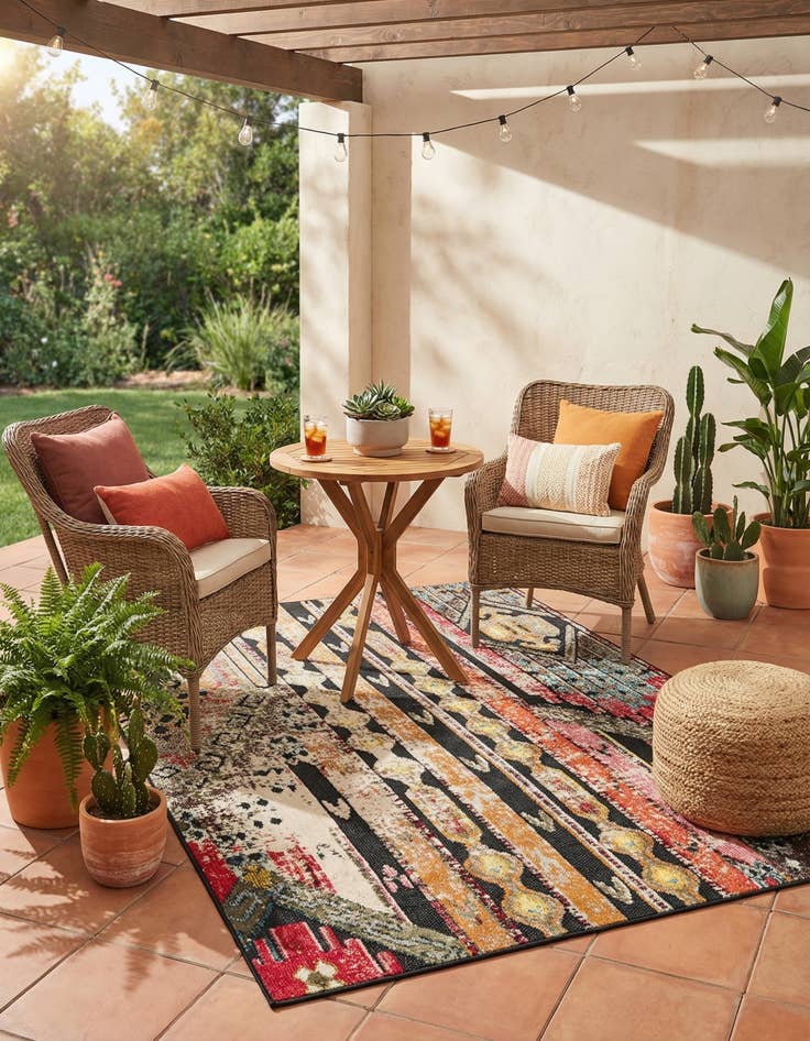 Detail image of 5' x 7' Easy-Clean Casablanca Indoor / Outdoor Rug