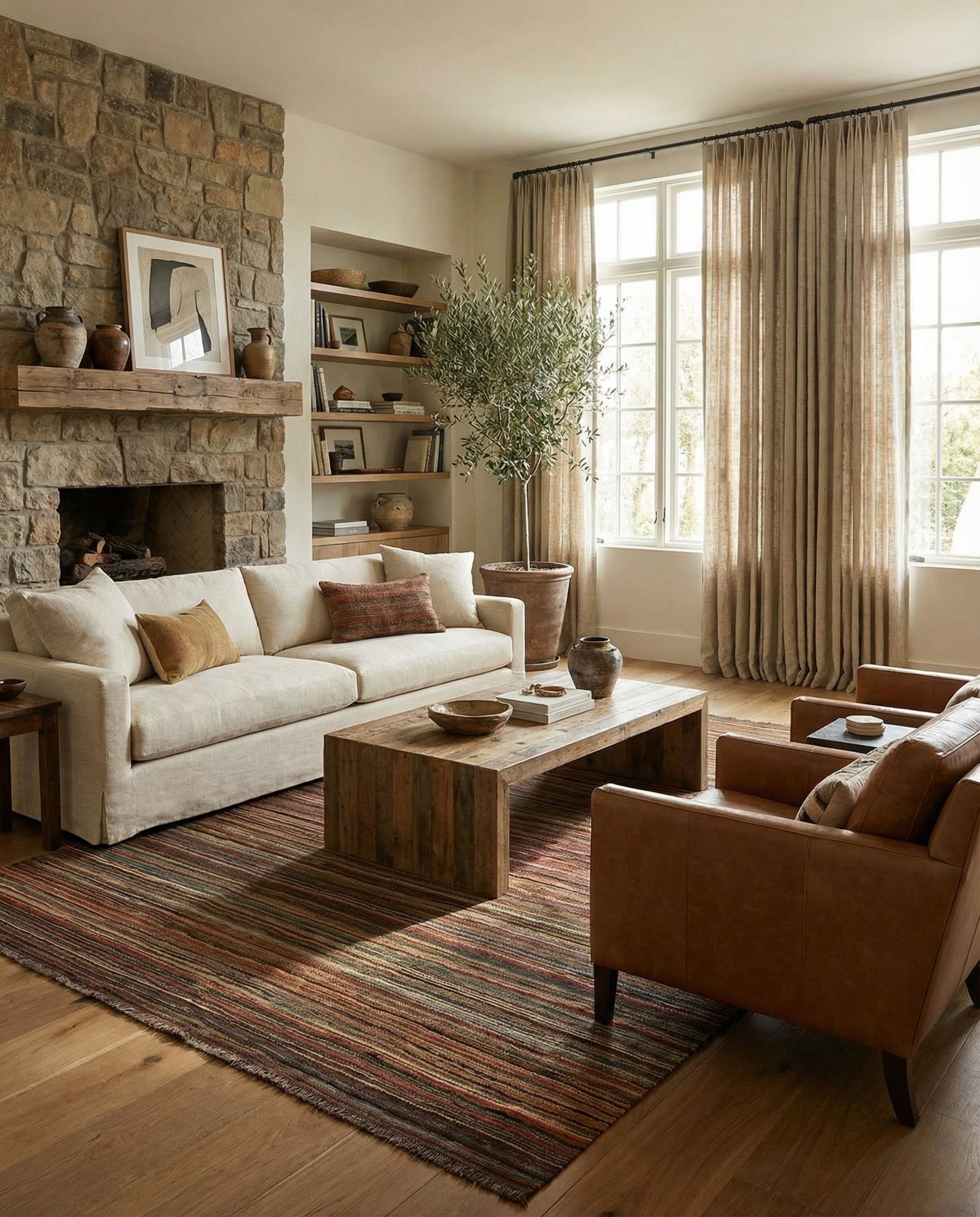  6' 7 x 9' 9  Hand Woven Kilim Modern Wool Rug