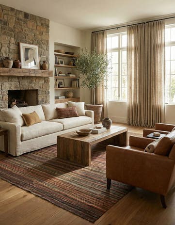 6' 7 x 9' 9 Hand Woven Kilim Modern Wool Rug