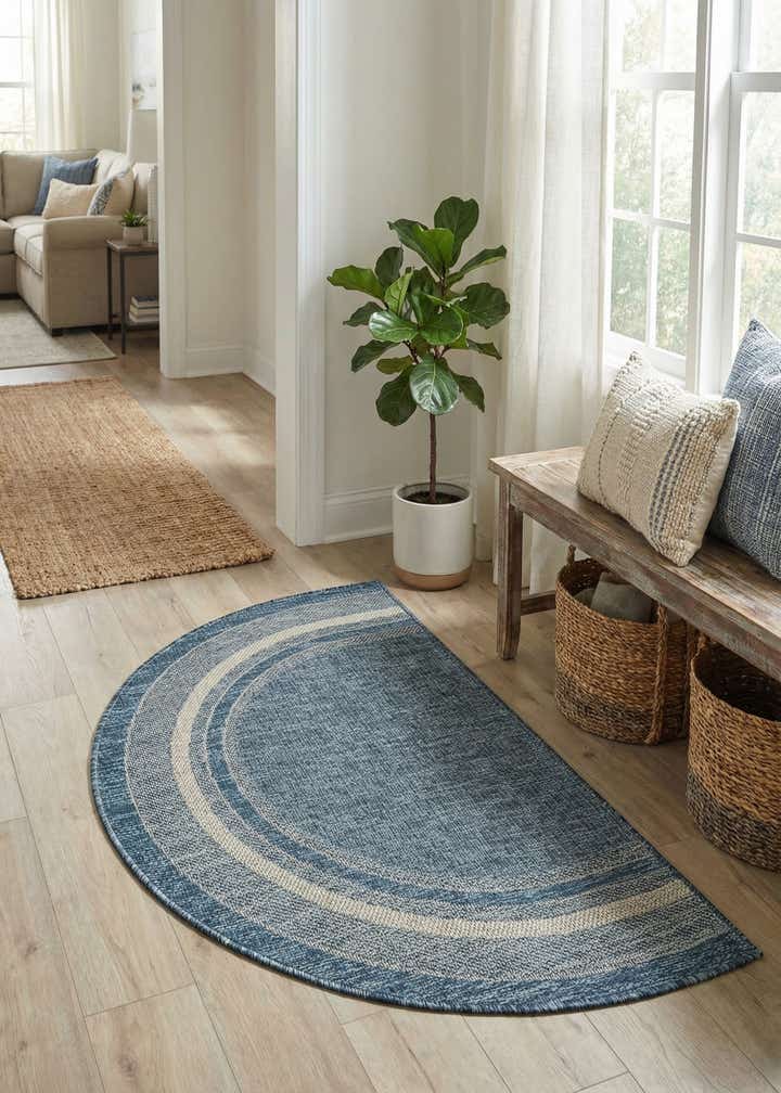 2' 7 x 4' Easy-Clean Border Indoor / Outdoor Hearth Rug
