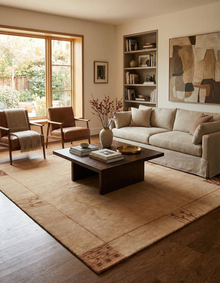 Detail image of 6' 8 x 8' 3  Hand Knotted Tibet Wool Rug