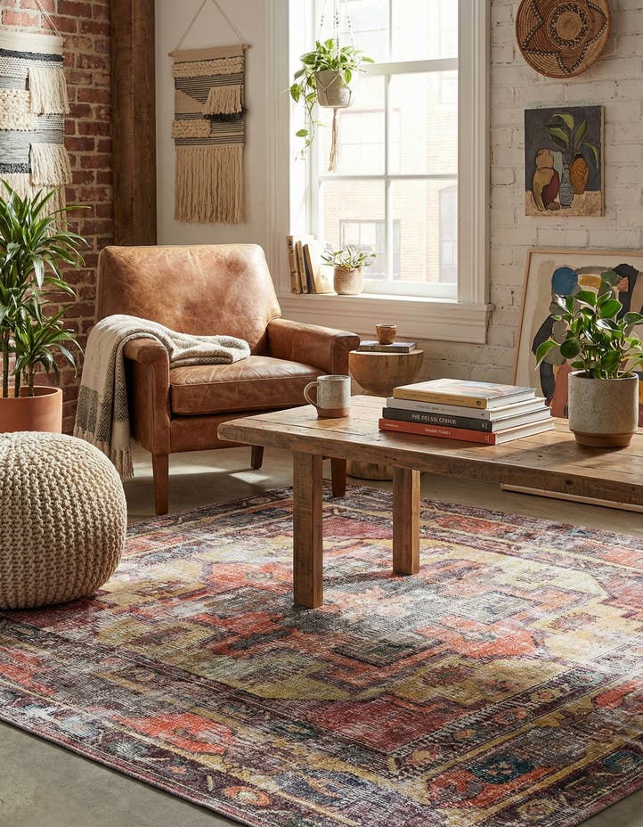 7' 10 x 7' 10 Washable Maahru Square Rug