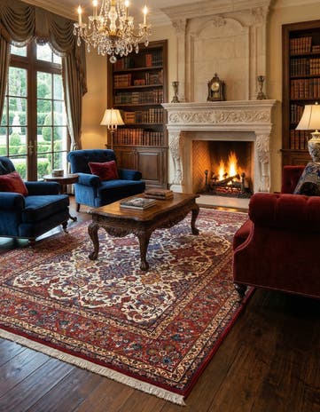 8' 7 x 12' 4 Isfahan Wool Rug