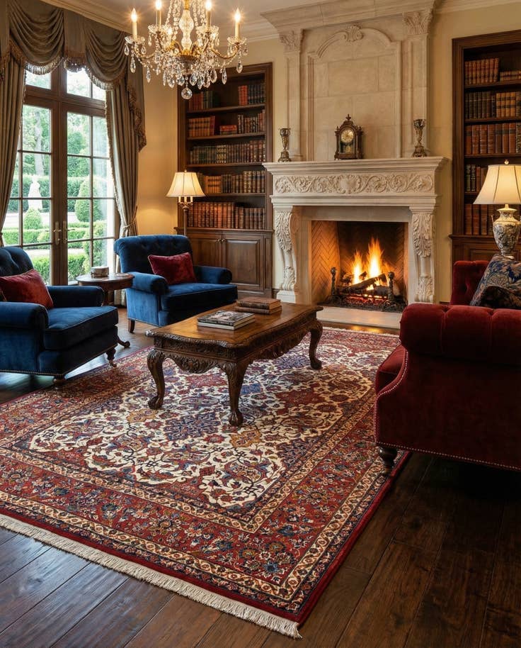 Detail image of 8' 7 x 12' 4 Isfahan Wool Rug