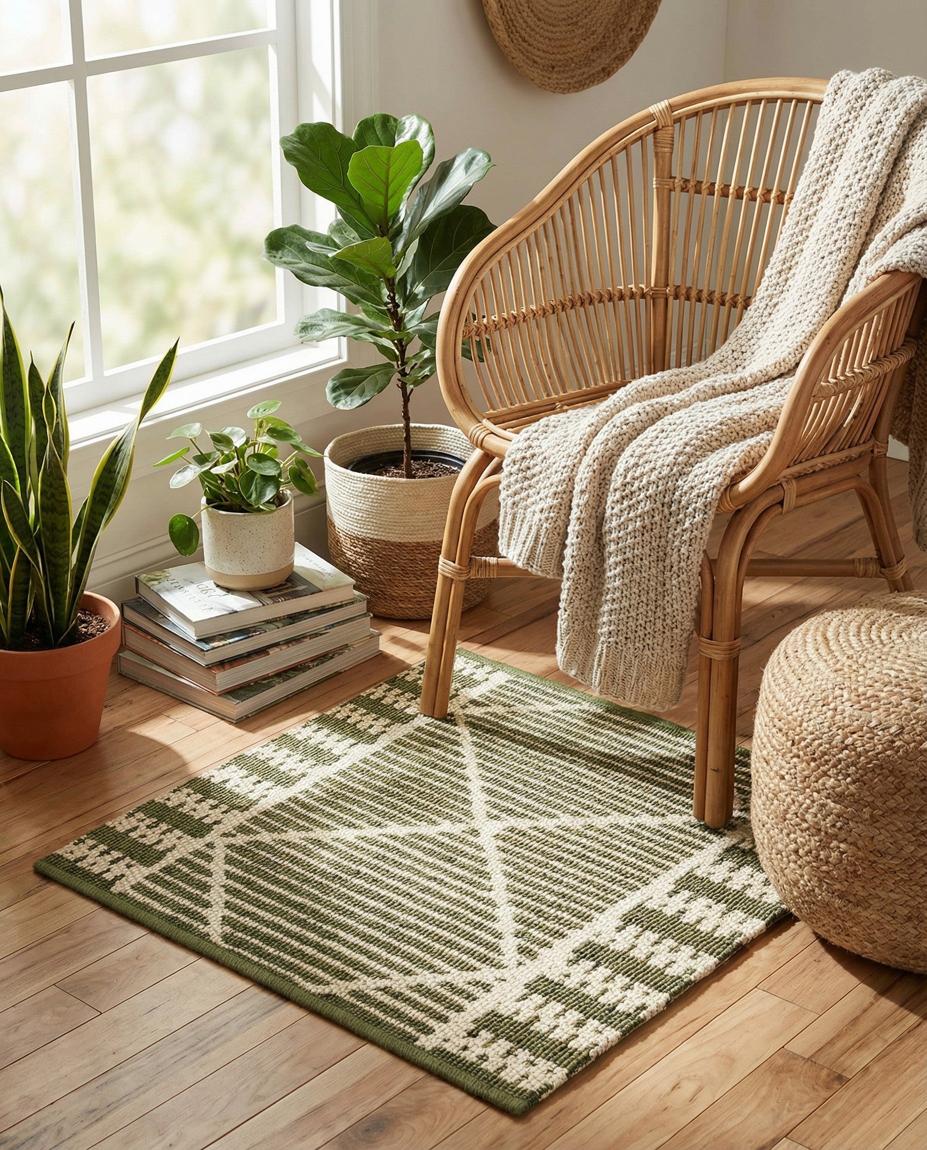 1' 4 x 1' 4 Easy-Clean Trellis Indoor / Outdoor Sample Rug