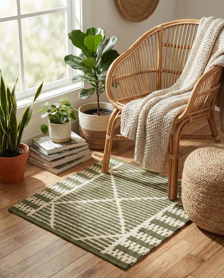 Detail image of 1' 4 x 1' 4 Easy-Clean Trellis Indoor / Outdoor Sample Rug