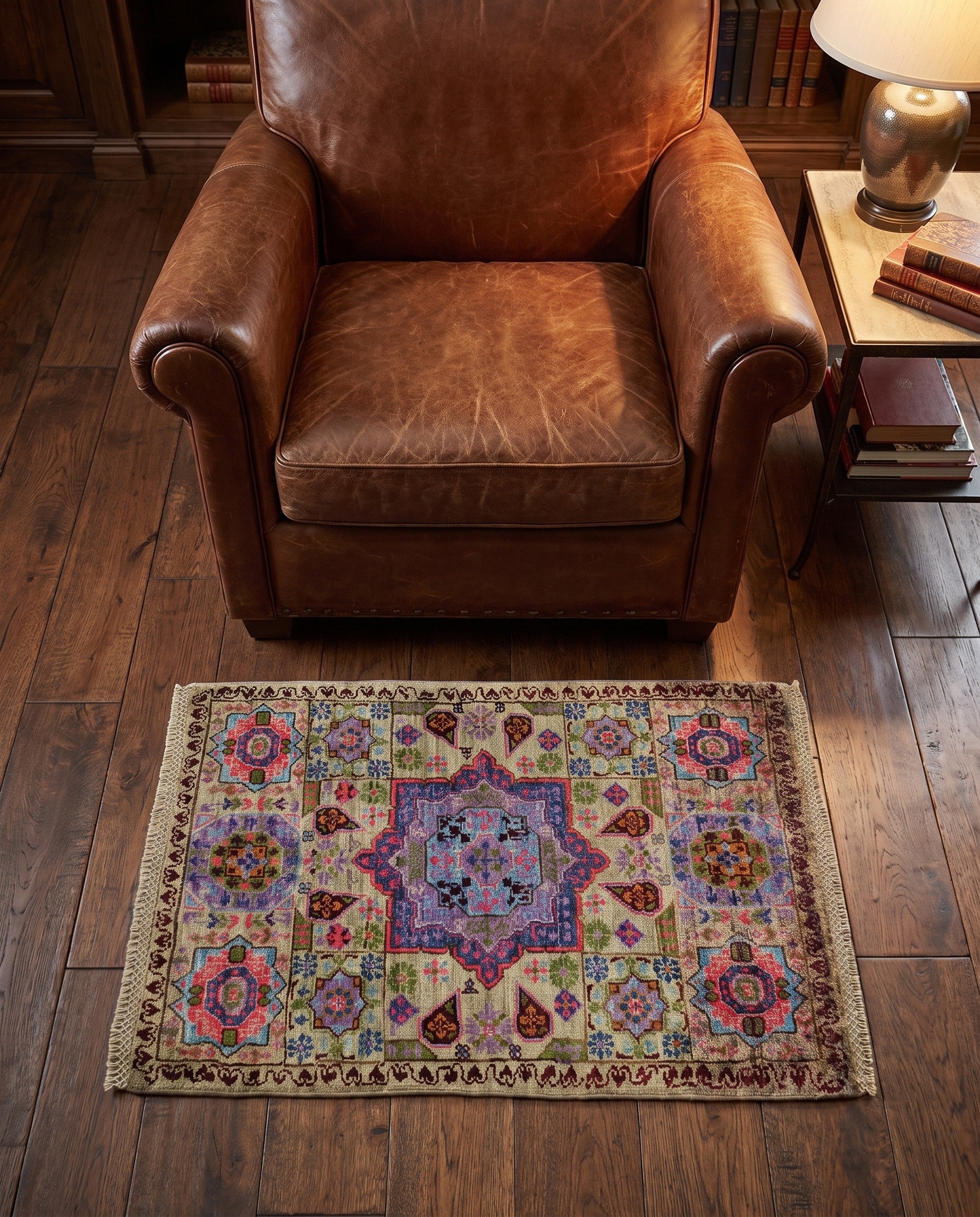 2' x 3' 2 Hand Knotted Mamluk Ziegler Rug