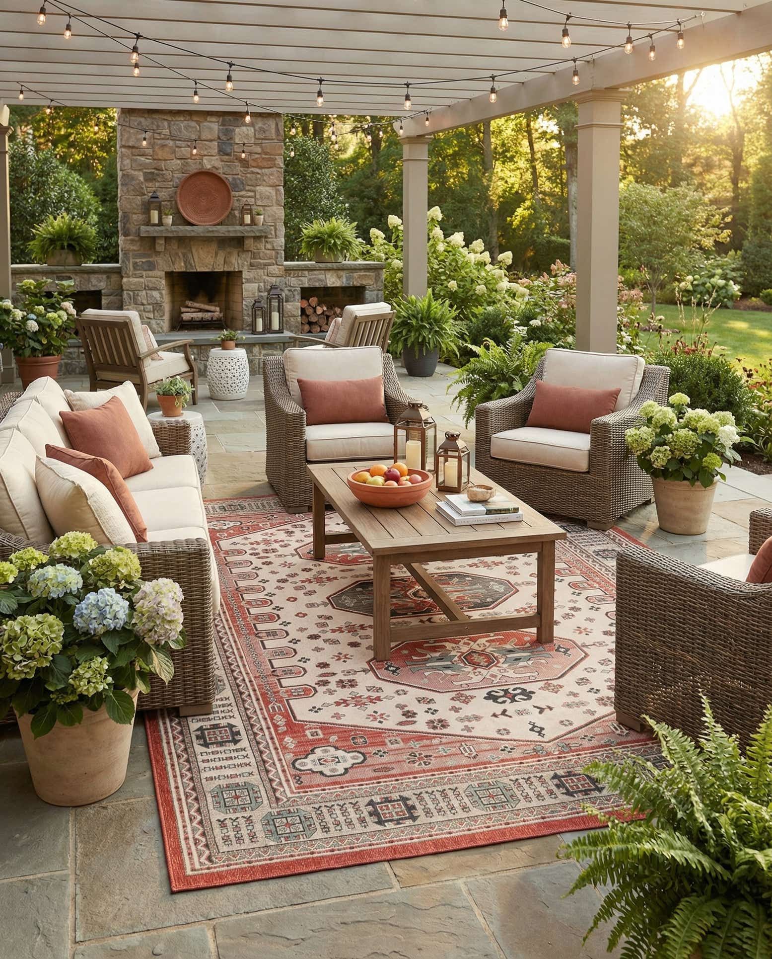10' x 14' Easy-Clean Traditional Indoor / Outdoor Rug