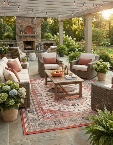10' x 14' Easy-Clean Traditional Indoor / Outdoor Rug